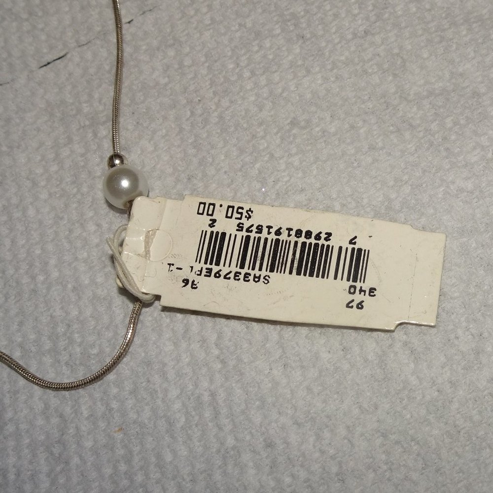 Lord & Taylor 925 Sterling Faux Pearl Necklace - Picture 3 of 6